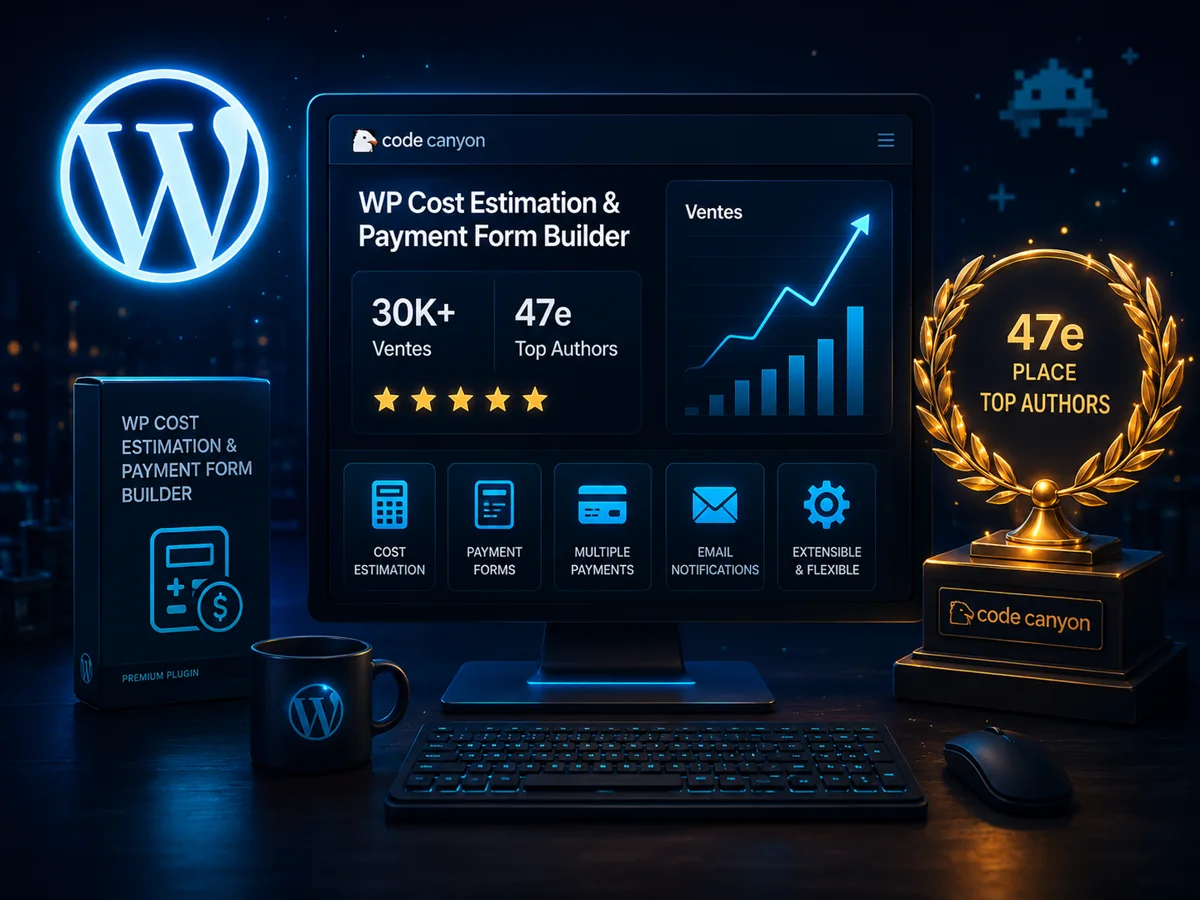 Présentation du plugin WP Cost Estimation et de ses résultats sur CodeCanyon